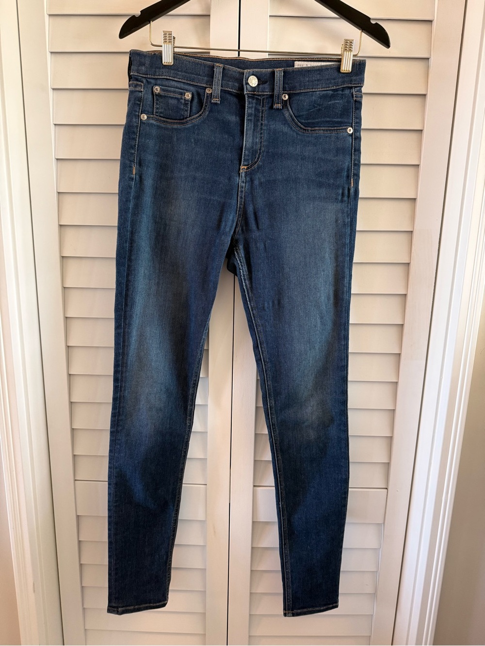 rag & bone Indigo 10 Inch Skinny Jeans in Aston Wash Size 29 - Picture 2 of 12